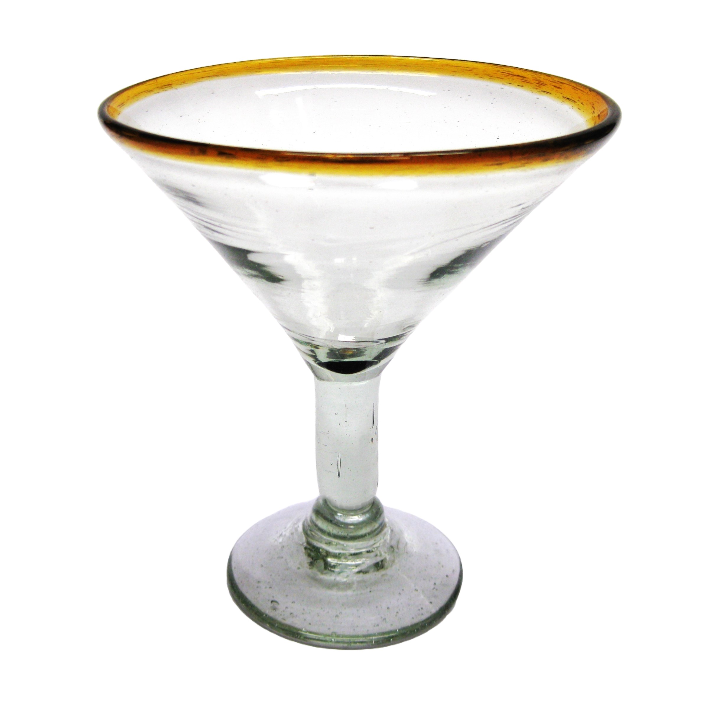 Amber Rim 10 oz Martini Glasses 